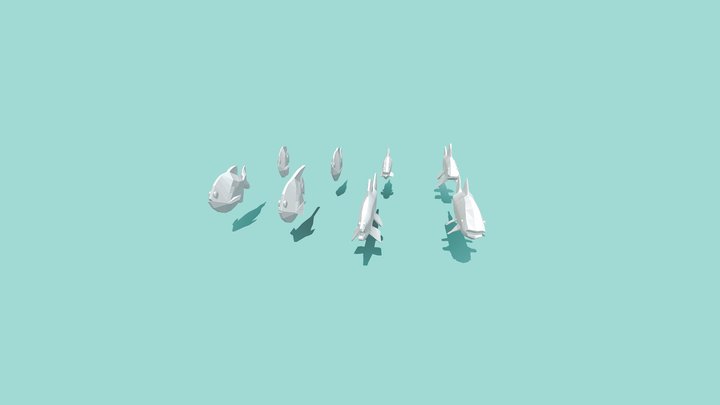 Fish in lowpoly (Without Texture) 3D Model