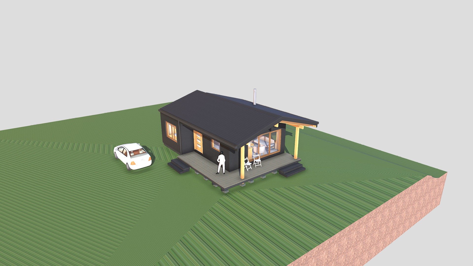 Cabaña du Lac, Villarrica, Araucanía, Chile — Sketchfab embed 3D viewer