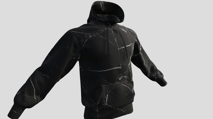 Hoodie_ Black Marble 3D Model