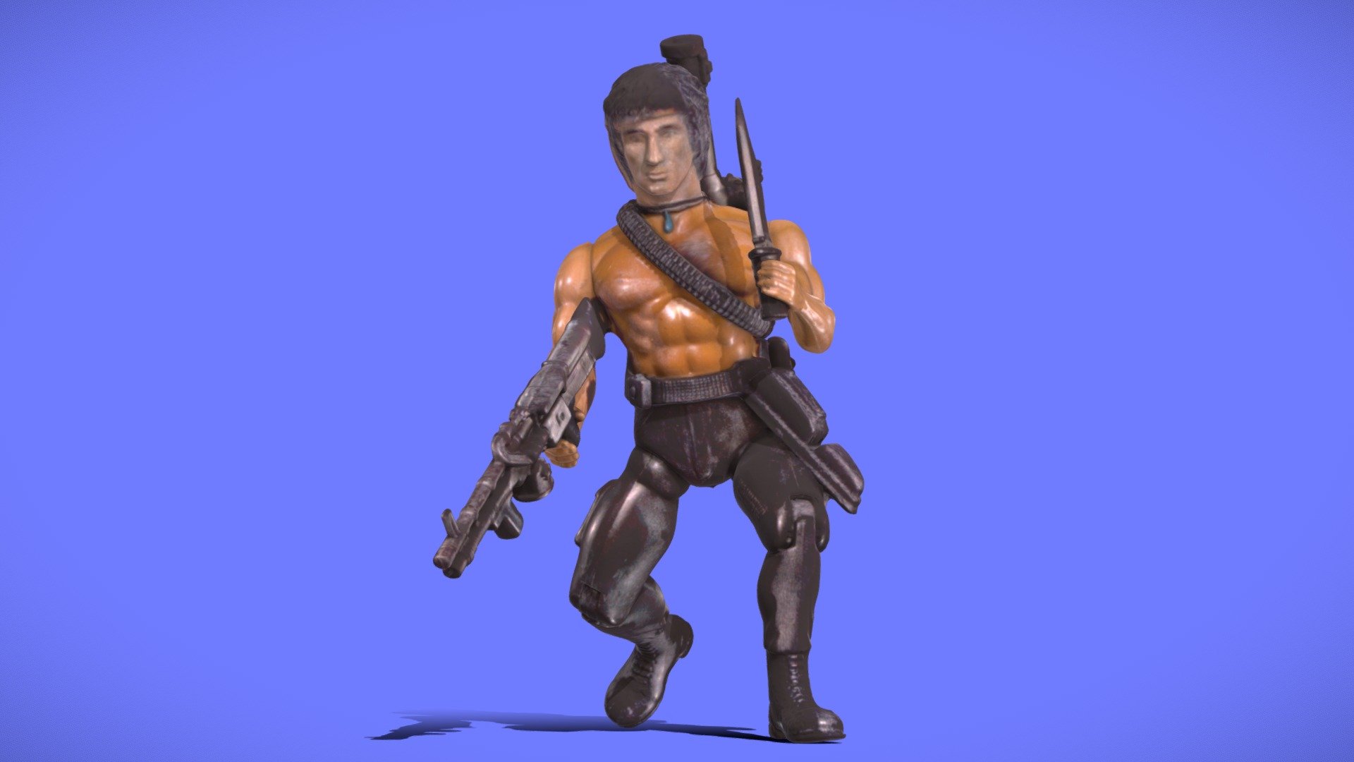 RAMBO NO SHIRT FIGURE - 3D SCAN - Buy Royalty Free 3D model by ...