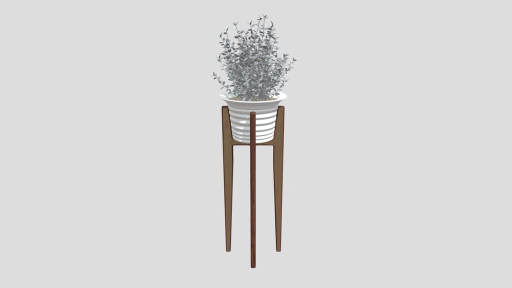 Plant Stand With Plant And Pot