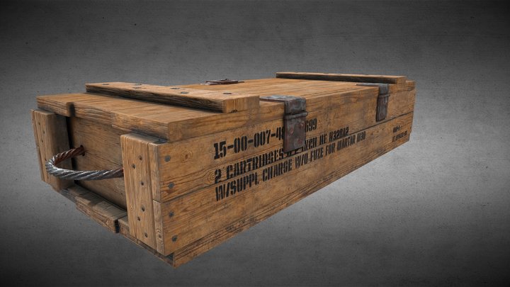 Low/High Poly Military Crate 3D Model
