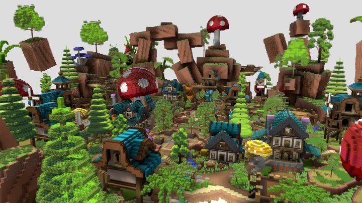 Fantasy Village Map 3D Model