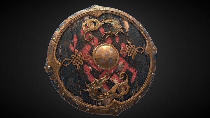 Viking Shield Copper 3D Model