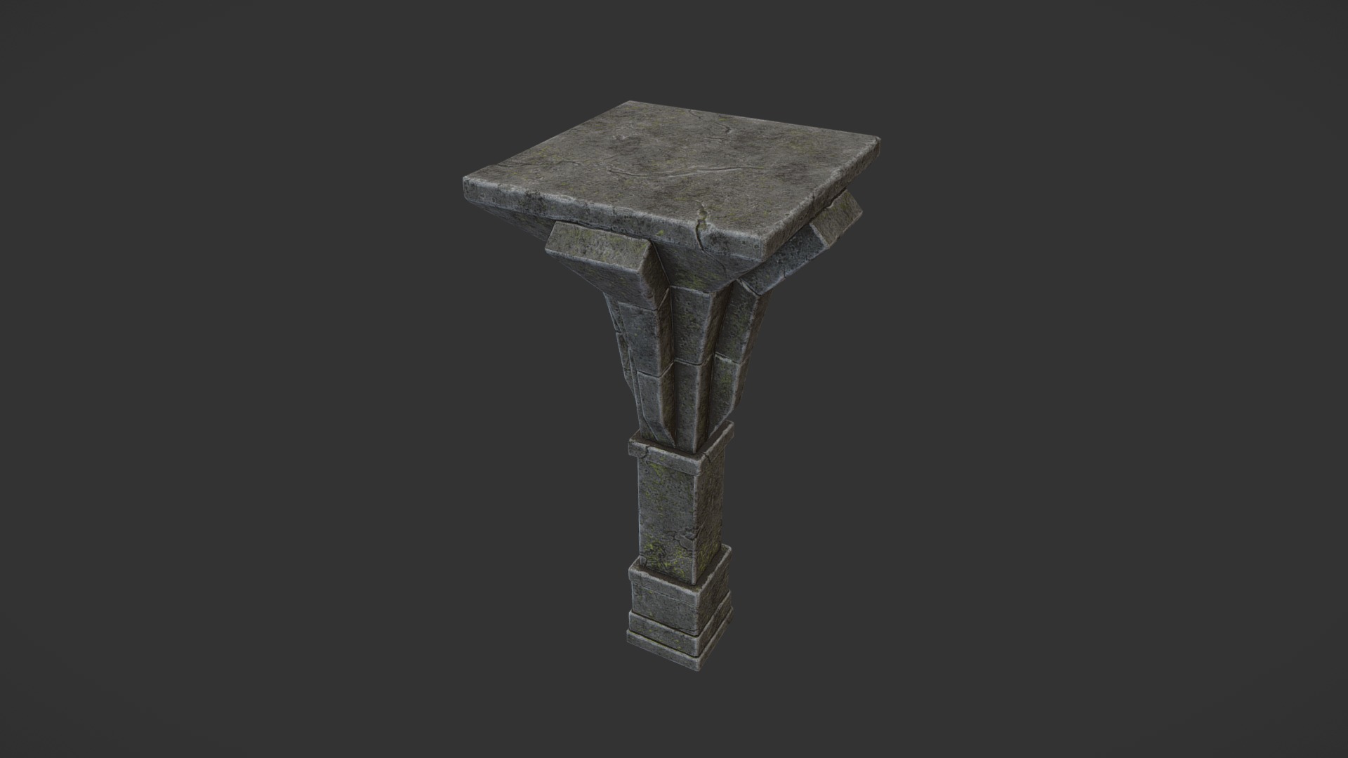 3D model Ceiling Support New - This is a 3D model of the Ceiling Support New. The 3D model is about a stone structure with a square top.