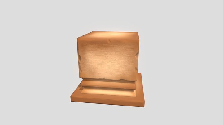 Sandstone half-pillar 3D Model