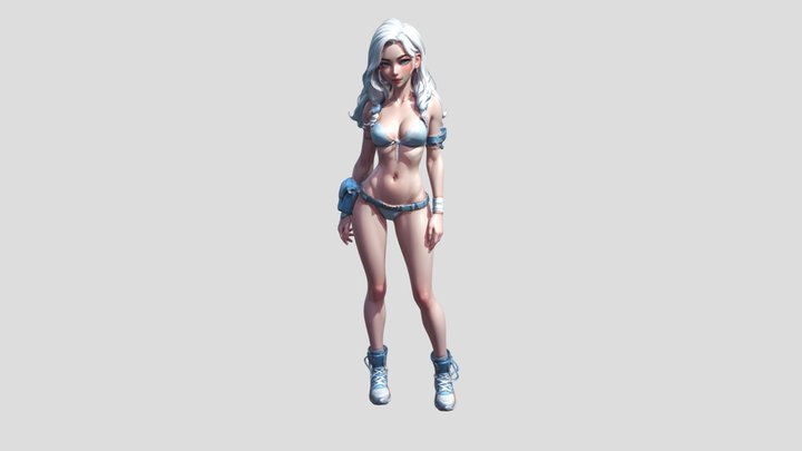 Azure Bikini Adventurer*A-Pose Or T-Pose* 3D Model