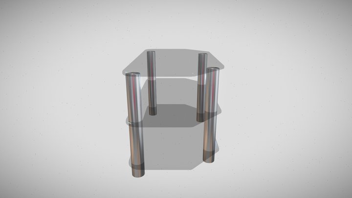 TV glass Stand 3D Model