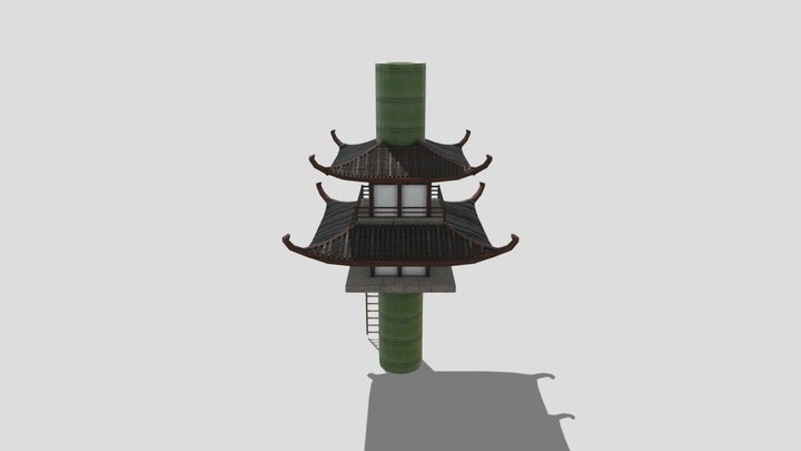 Bamboo Temple (tree house) 3D Model