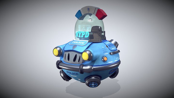 Bubble Police Car 3D Model