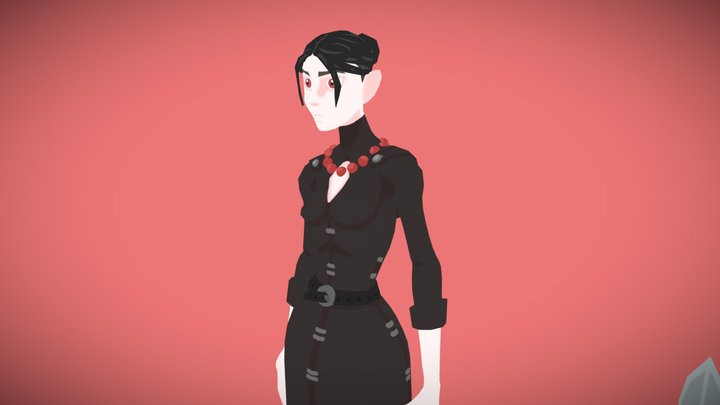 Vibe Poly - Cultist Girl - Rigged 3D Model