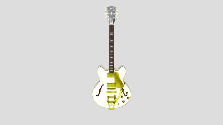 White and Gold Gibson ES-335