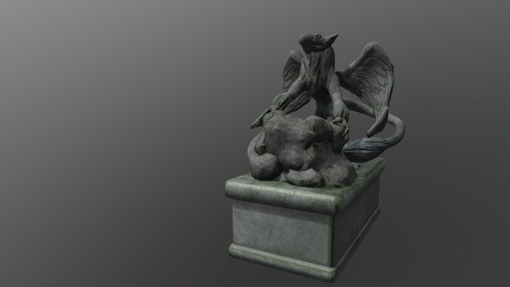 Medieval statue : Griffin 3D Model