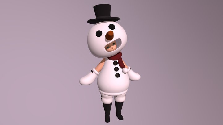 [FF14] Lalafell - Snowman Suit 3D Model