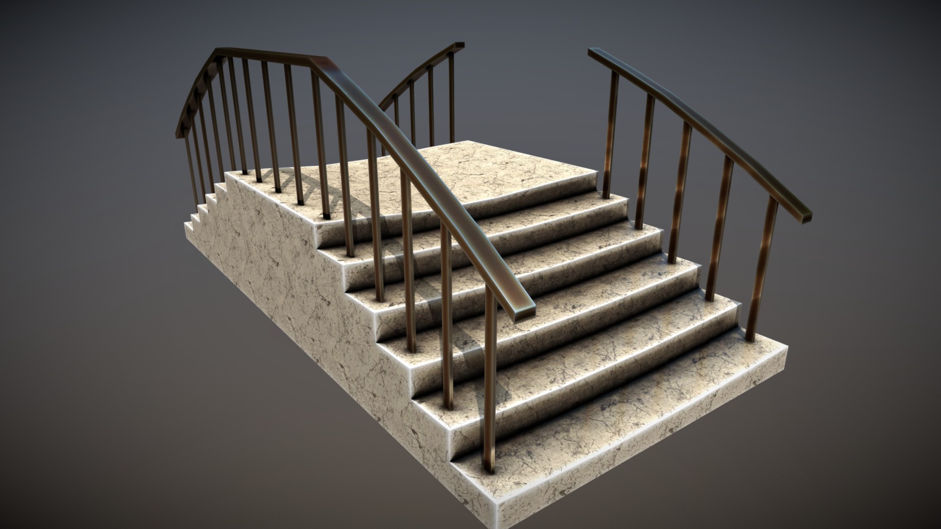 3D model Ornament Stairs - This is a 3D model of the Ornament Stairs. The 3D model is about a set of stairs.