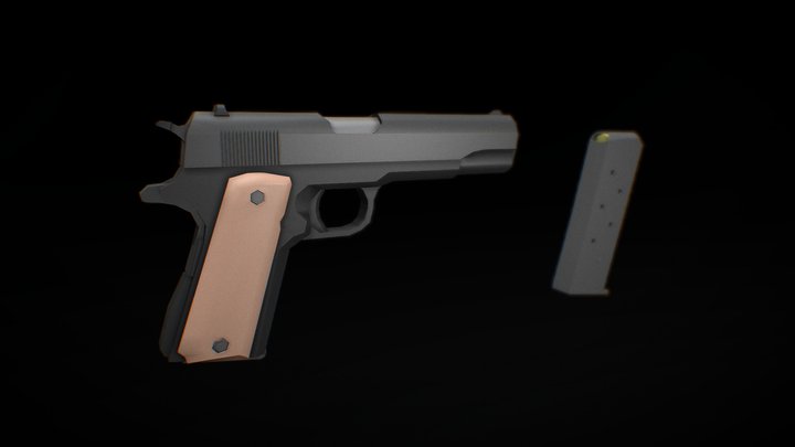 Low Poly Colt M1911A1 3D Model