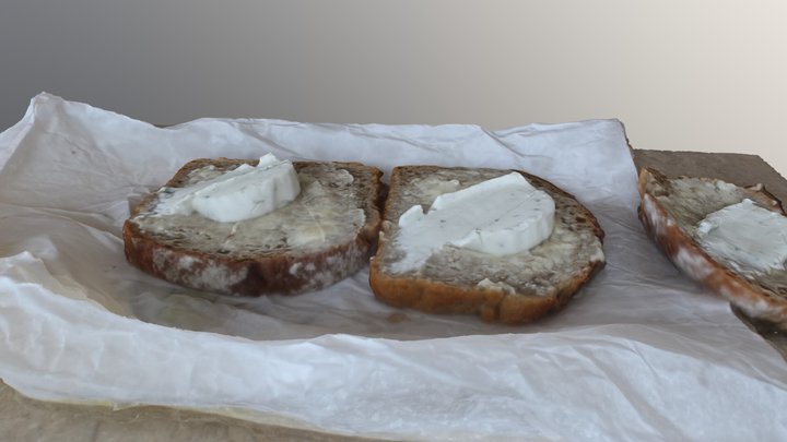 Three slices of bread 3D Model