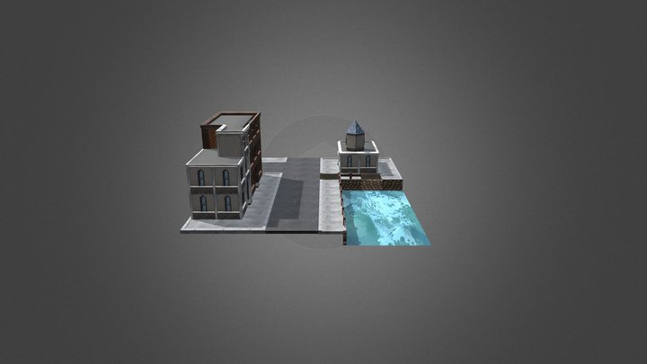 Sea Side Town 3D Model