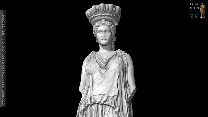 3D rendering of Maiden C (Kore, Caryatid, British Museum)