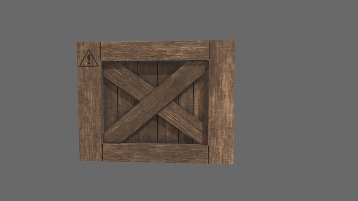 Wooden Crate Box 3D Model