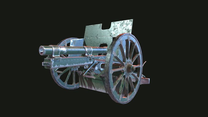 7.7cm Feld Kanone 3D Model