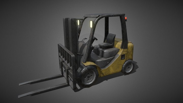 Lowpoly Forklift 3D Model