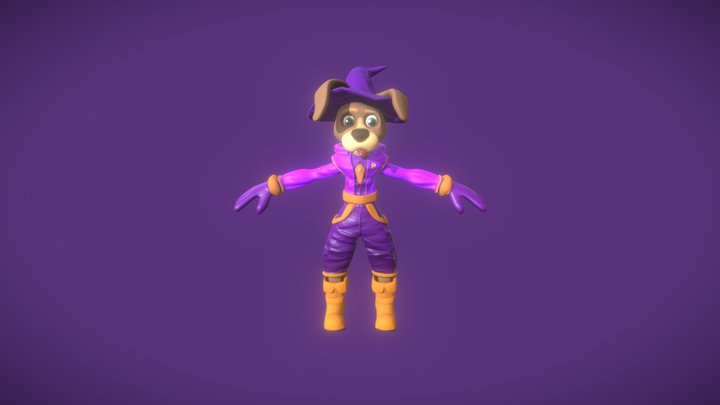 Dog Wizard - Pawtions Main Character 3D Model