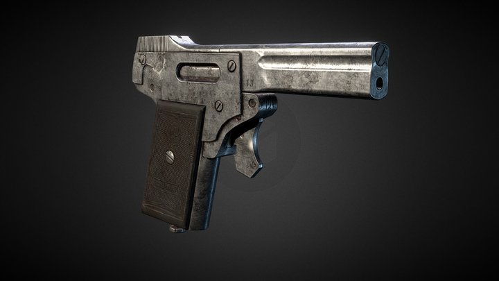 Kolibri 2.0 mm Pistol (world's smallest pistol) 3D Model