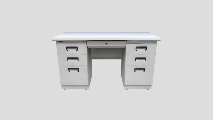 office desk白色钢制办公桌GIB – Kostenloses 3D-Modell STL
