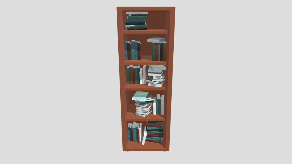 Coffee Color Cartoon Closet With Books
