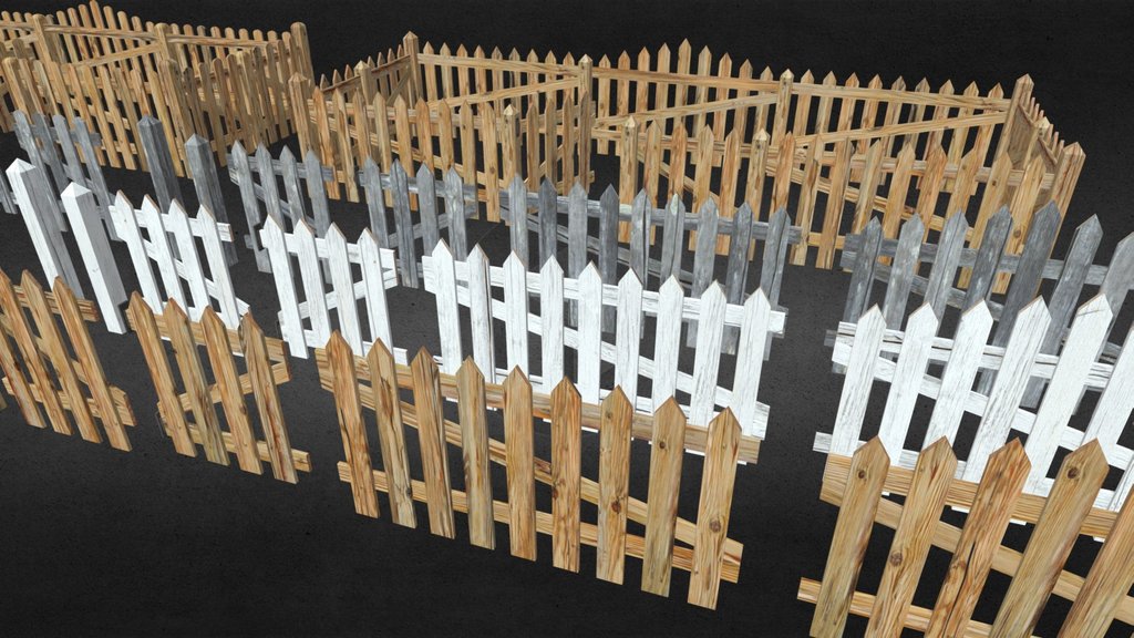 Fence pack - (low poly, game ready)