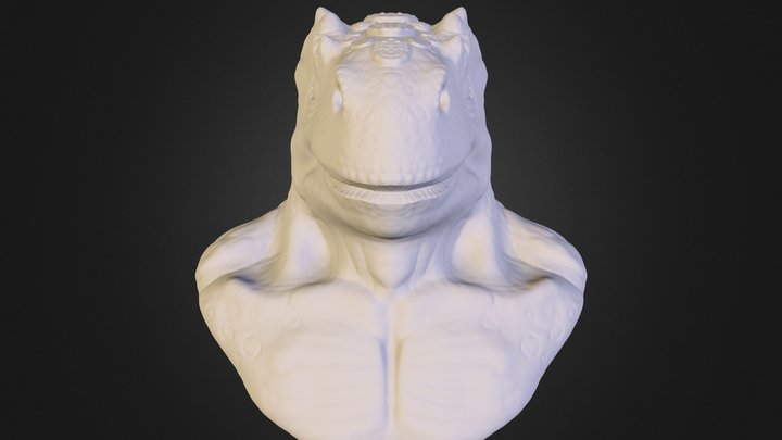 Lizard Sculpt Bust 3D Model