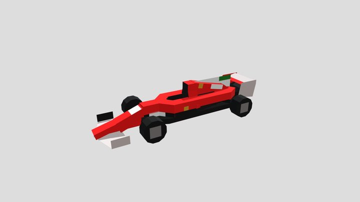 low poly f1 car 3D Model