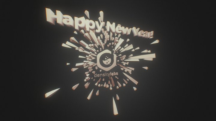 Density Labs -  New Year's 2019 Logo & Fireworks 3D Model