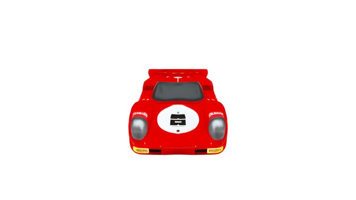 Vintage red racing car 3D Model
