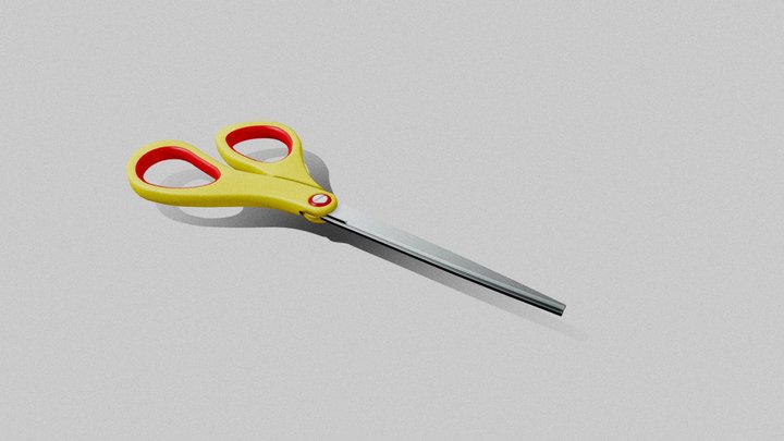 yellow scissors 3D Model