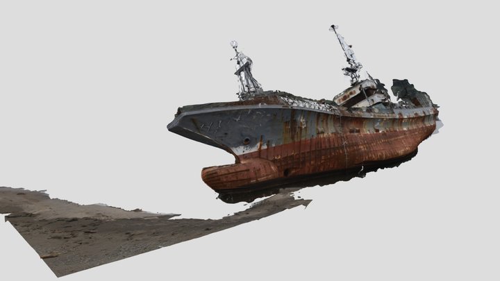 Списанный корабль на о. Шикотан – Modello 3D gratuito STL