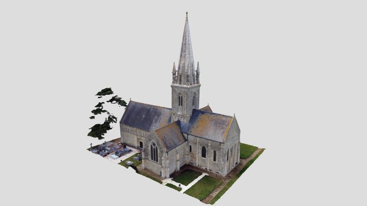 Eglise Saint-Vigor - Asnieres-en-Bessin 3D Model