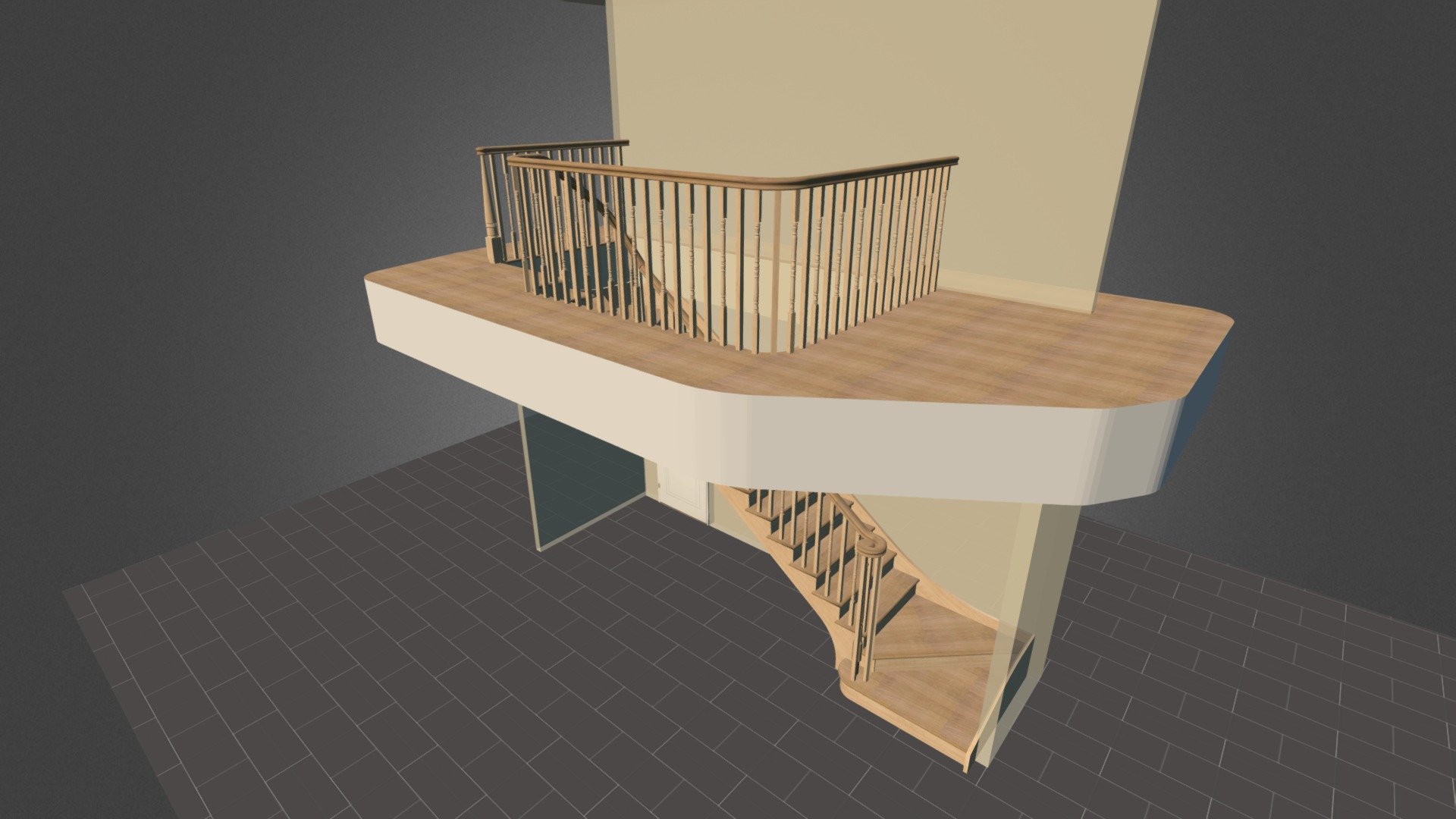 Oak and Tulip Curved Stair
