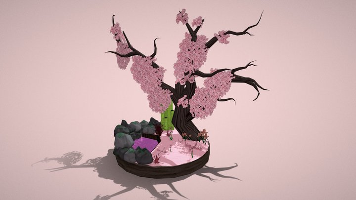 Pink Rock Garden 3D Model