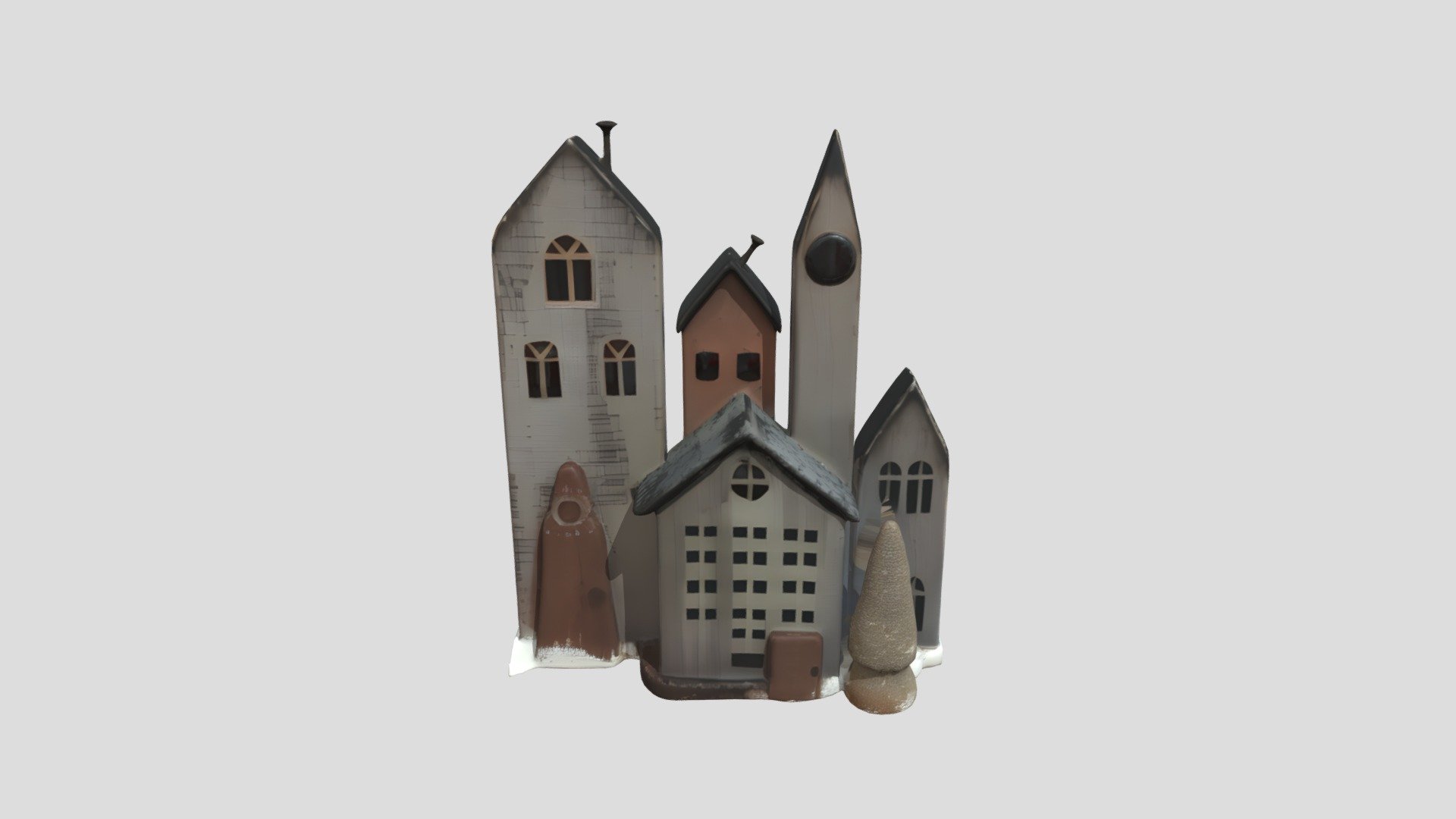 Set of miniature rustic houses - 3D model by Zechelon1985 [f2f8f06 ...
