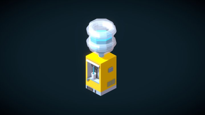 Low Poly Water Cooler 3D Model