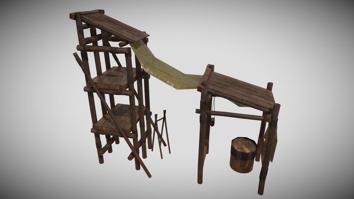 Wood Structure 3D Model