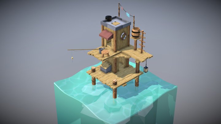 Isometric Dock 3D Model
