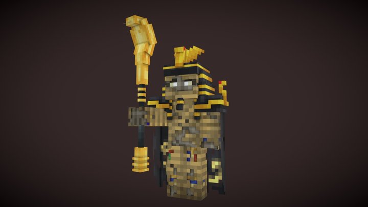 Pharaoh Mummy Minecraft Blockbench 3D Model