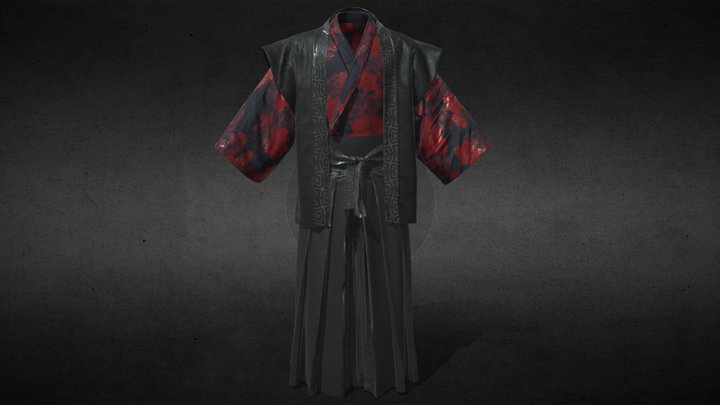 Kimono Japanese Drape 3D Model