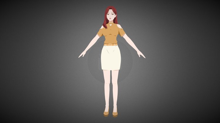 girl woman teacher 3D Model