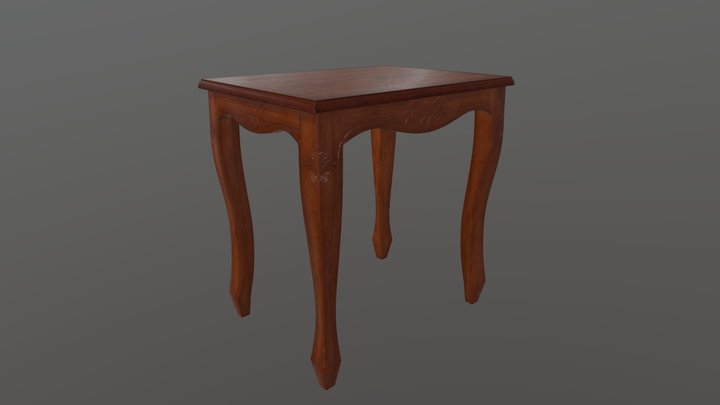Old wood table 3D Model