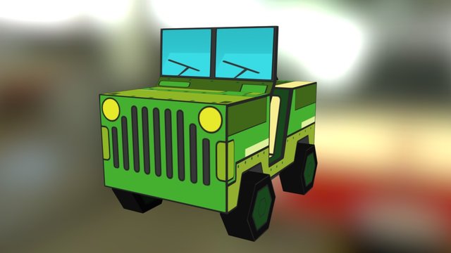 Jeep Car[Low_poly] 3D Model