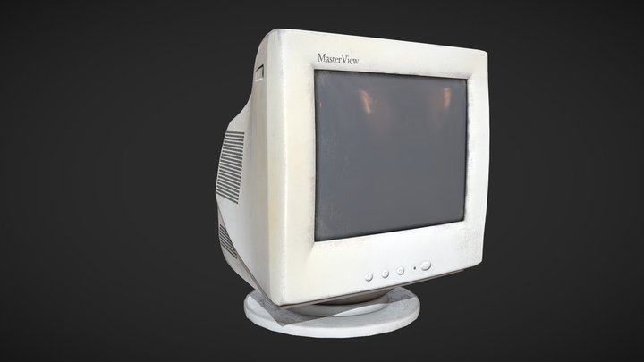 CRT Computer Monitor 3D Model